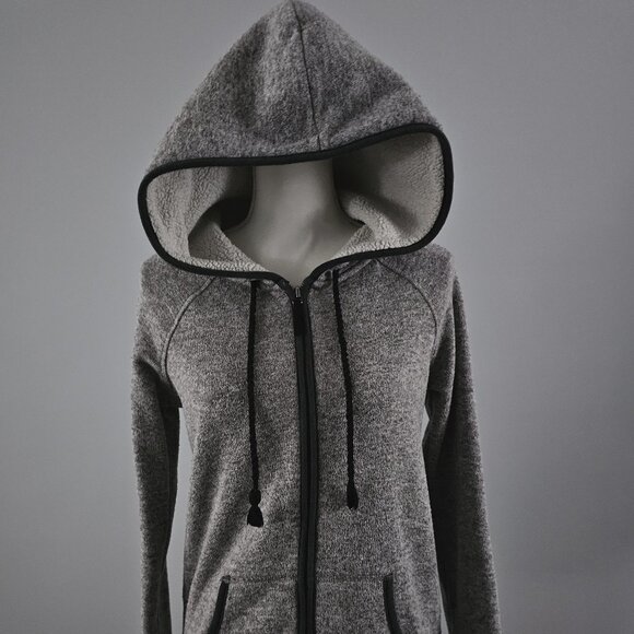 AMERICAN EAGLE OUTFITTERS zip-up HOODED JACKET grey POLYESTER - Picture 1 of 9